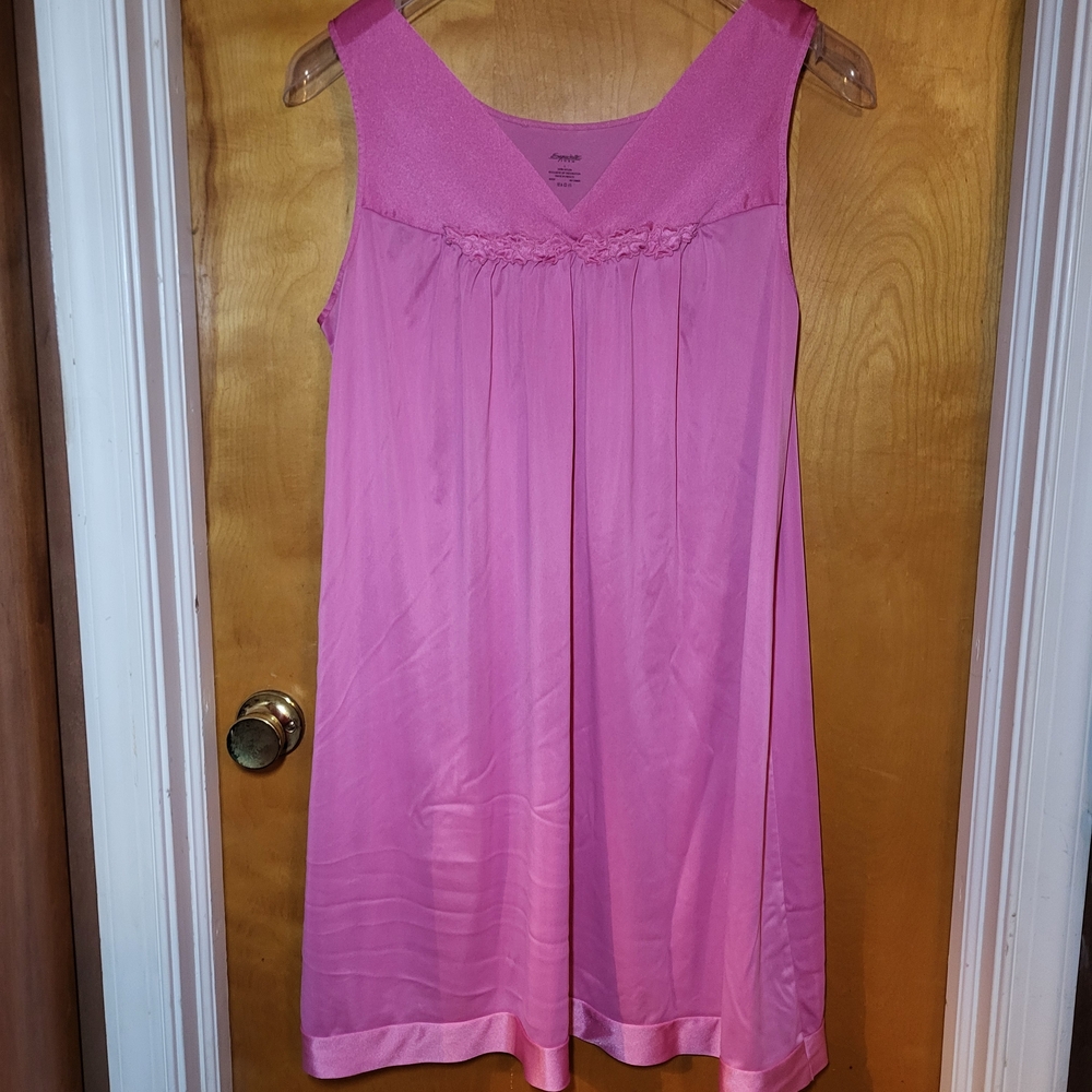 Exquisite Form, Pink, Sleeveless, 100% Nylon, Knee Length Nightgown